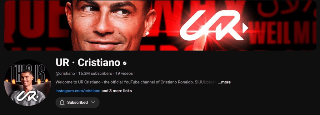 Cristiano Ronaldo YouTube Channel