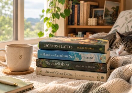 Woman relaxing with cozy and nostalgic fiction