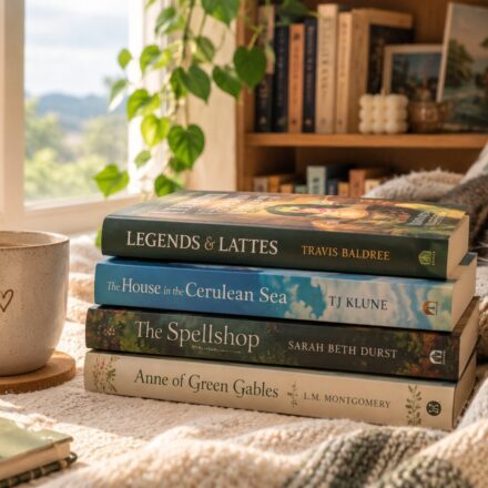 Woman relaxing with cozy and nostalgic fiction